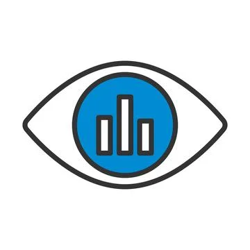 Eye With Market Chart Inside Pupil Icon Stock Illustration