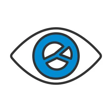 Eye With Market Chart Inside Pupil Icon Stock Illustration