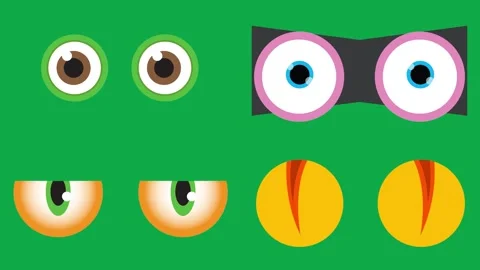Eye Mask Alien Monster animation on green screen 3d clay model perfect Stock Footage 334703917