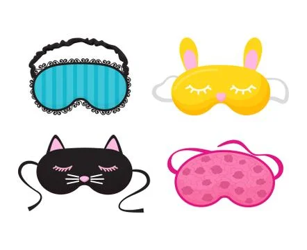 Eye mask vector sleeping night accessory relax resst in traveling illustration Stock Illustration