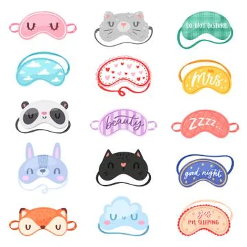 Eye mask vector sleeping night accessory blindfold relax in traveling Stock Illustration