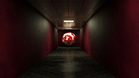 Eye Monster in the Corridor Turns and Attacks With First‑Person Perspective. Stock Footage 346126700