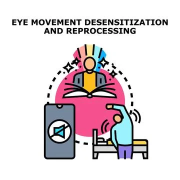 Eye movement desensitization and reprocessing therapy session Stock Illustration