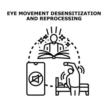 Eye movement desensitization and reprocessing therapy session Stock Illustration