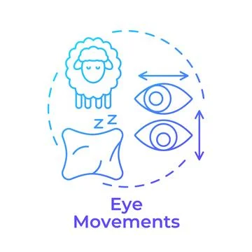 Eye movements blue gradient concept icon Stock Illustration