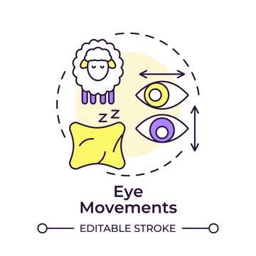 Eye movements multi color concept icon Stock Illustration