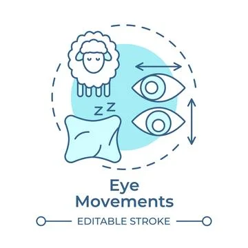 Eye movements soft blue concept icon Stock Illustration