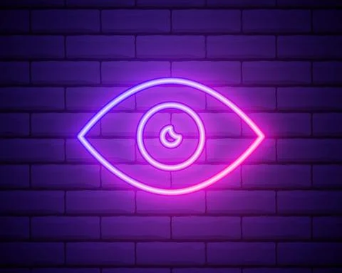 Eye neon icon. Elements of media, press set. Simple icon for websites, web de 스톡 일러스트
