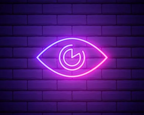Eye neon icon. Elements of media, press set. Simple icon for websites, web de 스톡 일러스트