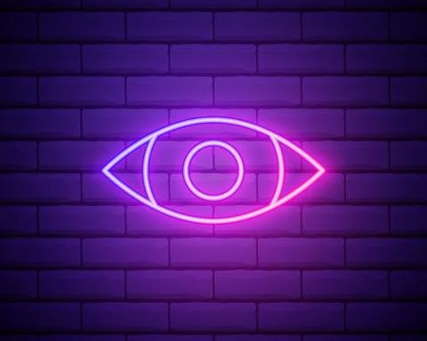 Eye neon icon. Elements of media, press set. Simple icon for websites, web de Stock Illustration