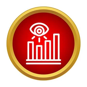 Eye observing financial data bar chart analysis Stock Illustration