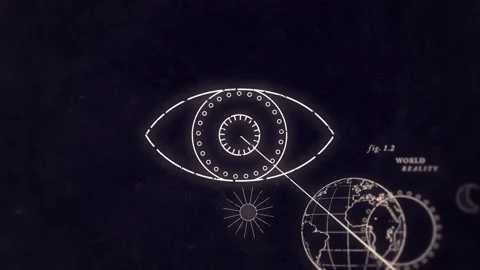 Eye opening, seeing the world and reality and closing. Video stock 282054749