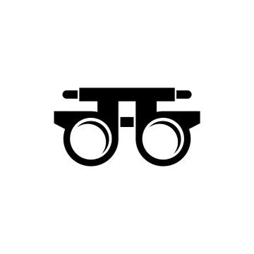 Eye Optometry Trial Lens, Correct Vision Test. Flat Vector Icon illustration. Illustrazione stock