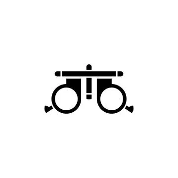 Eye Optometry Trial Lens, Correct Vision Test Solid Flat Vector Icon Isolated Stock Illustration