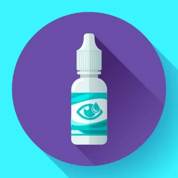 Eye or ear drops bottle. Flat design style. Stock Illustration