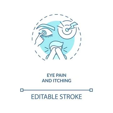 Eye pain and itching concept icon 스톡 일러스트