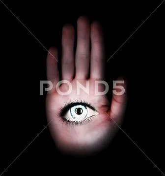 Eye on the palm Stock Illustration