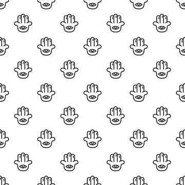 Eye palm pattern seamless vector Stock Illustration