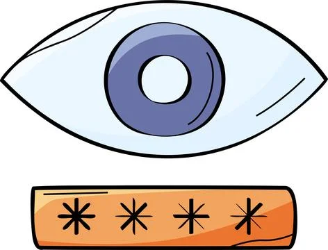 Eye password hidden visibility Stock Illustration