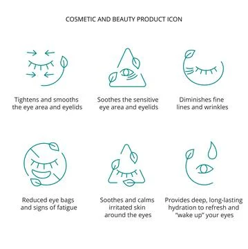 Eye patch, cream, mask cosmetic and beauty product icon set for web, packaging Stock Illustration