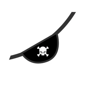 Eye patch isolated. Pirate accessory. skull Jolly Roger Ilustración de archivo