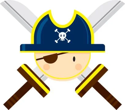 Eye Patch Pirate with Swords Stock-Illustration