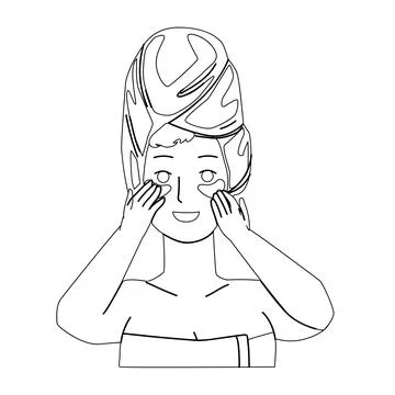 Eye Patch Using Girl For Beauty Procedure Vector 스톡 일러스트