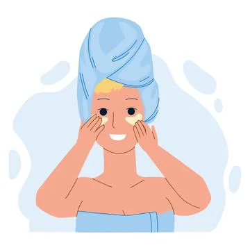 Eye Patch Using Girl For Beauty Procedure Vector 스톡 일러스트