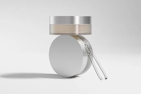 Eye patches in translucent jar with silver metallic screw lid Ilustración de archivo
