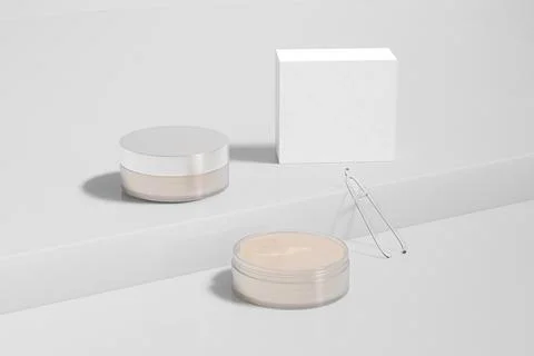 Eye patches in translucent jar with silver metallic screw lid Ilustración de archivo