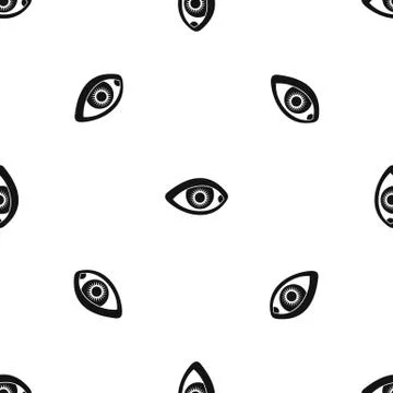 Eye pattern seamless black Illustrazione stock