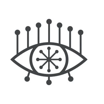 Eye with patterns. Simple vector illustration with ability to change. Illustrazione stock