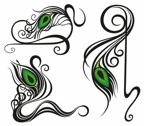 Eye of the Peacock Feathers. Illustration Vector Stock Illustration