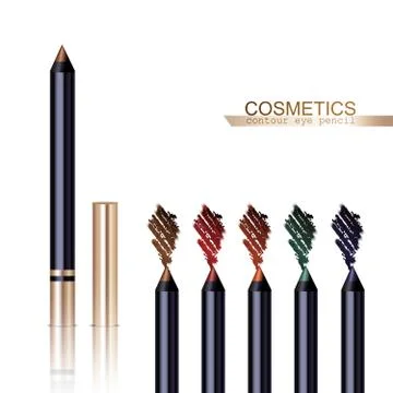 Eye Pencil Set Stock Illustration