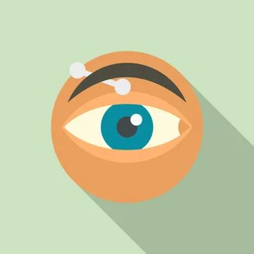 Eye piercing icon, flat style Stock Illustration