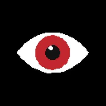 Eye pixel iconisolated on black background. Vector illustration. Stock Illustration