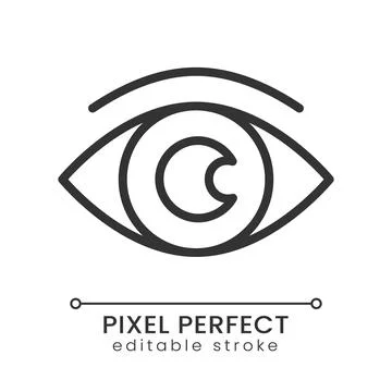 Eye pixel perfect linear icon Stock-Illustration