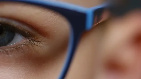 Eye of Primary School Boy in Glasses Video stock 103528502