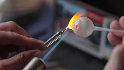 Eye prosthesis glass production Vídeo Stock 70872326