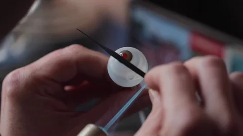 Eye prosthesis glass production Vídeos de archivo 70875001