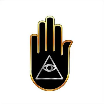 Eye of Providence in hand Stock Illustration