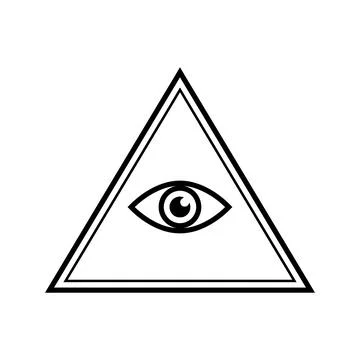 Eye of Providence illustration framed in triangle for symbolic design Stock Illustration