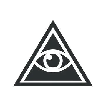 Eye of Providence illustration set in triangle for symbolic branding Stock Illustration