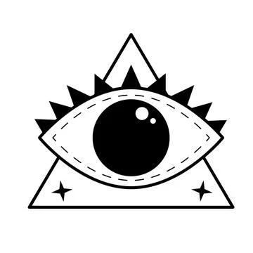 Eye of Providence inside triangle pyramid. All seeing eye, masonic and illumi Stock Illustration