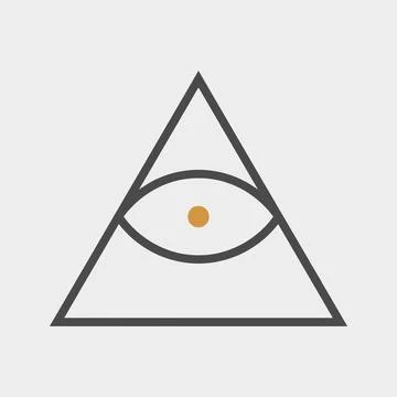 Eye of Providence symbol centered in triangle for spiritual design Stock Illustration