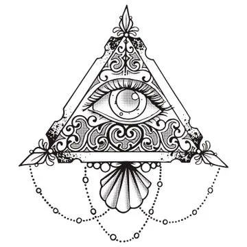 Eye pyramid black vector illustration design Stock Illustration