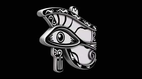 Eye of Ra rotation 3D model animation. Incl Alpha Matte. Video stock 137882959