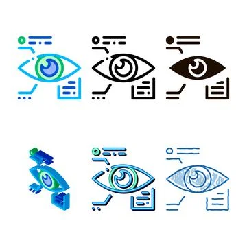 Eye range biometric data and information vector icon Ilustración de archivo