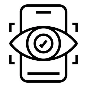 Eye recognition icon outline vector. Scan identity Stock Illustration