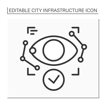 Eye recognition line icon Ilustración de archivo